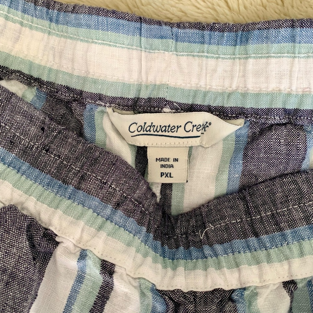 Coldwater Creek striped linen shorts PXL - Picture 4 of 6